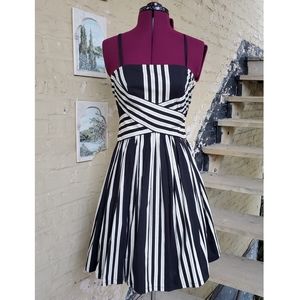 Black and white vintage striped dress